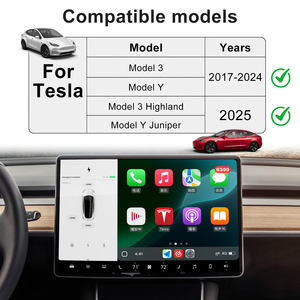 Autommi 2025 Wireless CarPlay Android Auto สำหรับ <span class=keywords><strong>Tesla</strong></span> <span class=keywords><strong>Model</strong></span> <span class=keywords><strong>3</strong></span> <span class=keywords><strong>Model</strong></span> Y พร้อมอุปกรณ์เสริมมัลติมีเดีย รองรับกล้อง โมดูล CarPlay - Product Image 2