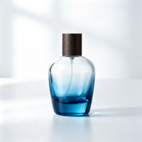 Nouvelle conception MUB, flacon de parfum transparent de 100 ml avec col serti, vaporisateur de qualité supérieure, revêtement coloré personnalisé