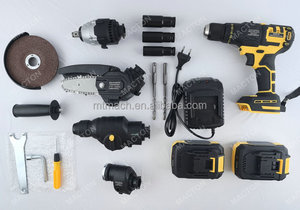 Perceuse sans fil haute performance 21V, clé à chocs, meuleuse d'angle, tronçonneuse, perceuse à percussion, outils multifonctions, ensemble 5 en 1 - Product Image 2