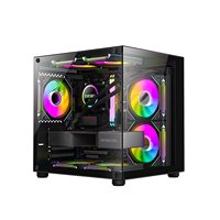 Boîtier PC de bureau en verre trempé blanc/noir, directement de l'usine, avec délais de livraison rapides et options personnalisables