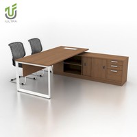 Bureau de direction en forme de L ultra-durable avec montage facile, design moderne, poste de travail de luxe pour PDG