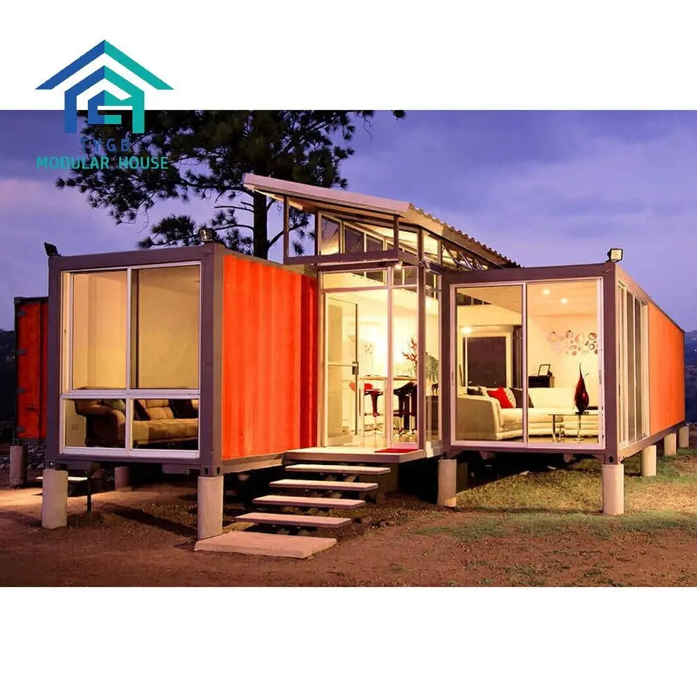 Tygb 2025 pequeño moderno prefabricado impermeable modular móvil portátil 3 dormitorios contenedor casas sunroom Oficina casas