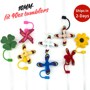 <strong>Funny</strong> Windmill <strong>Straw</strong> Cap Cover for 10MM Tumbler Custom Rubber <strong>Straw</strong> Accessories Wholesale Promotional 3D <strong>Straw</strong> Topper Gift Bulk - Product Image 2