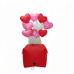 Boîte cadeau gonflable <span class=keywords><strong>de</strong></span> 7 pieds <span class=keywords><strong>de</strong></span> haut pour la Saint-Valentin avec des cœurs colorés, inscription « Je t'aime », éclairage LED, gonflable pour extérieur, jardin - Product Image 4