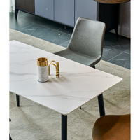 Vente d'usine Rectangulaire Bon Prix Dessus en céramique Dessus en marbre Table à manger