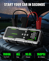 Jump Starter 7200mAh 3.7V dengan Pompa Udara D08 Perlengkapan Darurat untuk Bantuan Darurat Mobil Arus Puncak 1000A 30 Kali Penggunaan