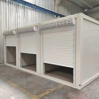 Maison conteneur moderne démontable de 20 pieds avec panneaux sandwich et porte de sécurité en acier à volet roulant, installation rapide pour bureau, hôtel, centre commercial