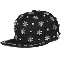 Custom Logo Flat Bill Mannen Vrouwen Custom Geborduurde Strass Strass Snapback Cap Hoed Strass Baseball Cap Strass Sport Cap