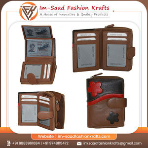 Cartera de Cuero Genuino para Mujer, Diseño Floral, Impermeable, con Cierre, para Tarjetas y Efectivo, Estilo Clutch para Uso Diario - Product Image 5