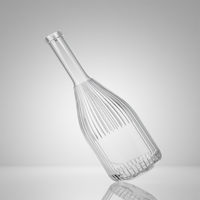 Bouteilles en verre super flint de qualité supérieure personnalisées de luxe 700 ml 750 ml avec bouchon pour vin mousseux et champagne