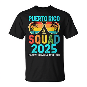 T-shirt de vacances assorti pour la famille et les amis - Équipe Porto Rico 2025 - Product Image 2