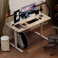 Bureau d'ordinateur convertible en bois moderne de luxe Wquantum pour la maison et le bureau, bureau debout électrique réglable en hauteur à moteur unique noir