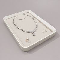 Plateaux de présentation de bijoux en daim amovibles avec coussinets pour anneau collier porte-boucle d'oreille organisateur plateau de bijoux empilable personnalisé