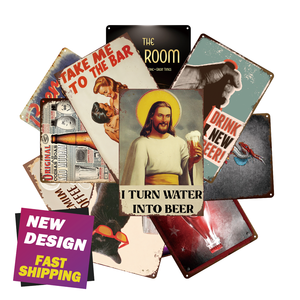 Nouvelle conception 2026 Décoration murale par sublimation, Plaque métallique en fer blanc vintage avec impression UV amusante, thème boisson et vin, faible MOQ, pour bars et clubs, Affiche en fer blanc - Product Image 2