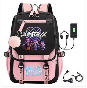 Zaino Studentesco Kpop Demon Hunters di Qualità Garantita, Impermeabile, Casual, con Porta di Ricarica USB per la Scuola - Product Image 1