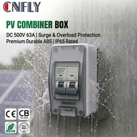 Boîtier de Combinaison Photovoltaïque Solaire Étanche IP65 CNFLY FLD10 DC500V 1 Entrée 1 Sortie 2 Voies avec MCB 63A et Boîtier de Jonction DC