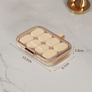 Green Custom Logo 6 Compartment Capsule Pill Container PP/ABS <b>Plastic</b> Travel Medicine Pill Case With Multiple <b>Pockets</b> - Product Image 4