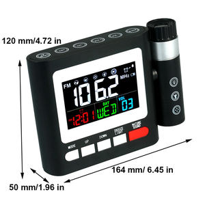 Nouvelle horloge de table de bureau numérique multifonctionnelle avec projection, radio FM électronique, touches tactiles, affichage de la température et de l'humidité, date, fonction snooze - Product Image 3