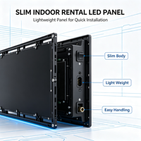 Armoire LED de location intérieure à service frontal PH3.91, luminosité 500cd, entretien facile, garantie 2 ans, mur LED géant pour événements
