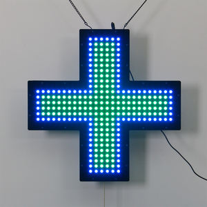 Grande taille 48x48cm intérieur acrylique LED croix panneau de signalisation <span class=keywords><strong>pharmacie</strong></span> boutique fenêtre clignotant vert LED croix affichage - Product Image 4
