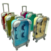Mini valise de luxe, boîte d'emballage pour cils, mini valise en plastique vide, étui à cils avec logo personnalisé, boîtes à cils