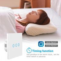 UBARO Wifi Smart Life EU Panneau en Verre 240V Interrupteur Mural Intelligent pour Volet Roulant et Rideau, Contrôle par Application Tuya, Maison Intelligente