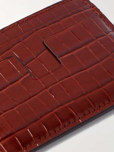 Portefeuille mince de luxe de haute qualité imprimé alligator avec logo personnalisé Porte-cartes en cuir véritable pour cadeau d'hôtel - Product Image 2