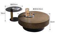 Table basse ronde de luxe légère en verre moderne simple maison taille de salon combinaison de petite table à thé d'appartement