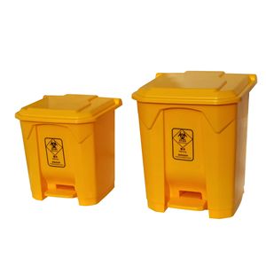 <b>Pedal</b> Operated Waste <b>Bin</b> 15K 30K 50K 80K With Inner <b>Liner</b> For Medical Outdoor Use Rectangular Yellow Gray - Product Image 2
