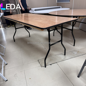 Table de banquet rectangulaire pliable LEDA avec plateau en bois et pieds en métal pour mariage, hôtel, fête, événement, salle de banquet - Product Image 6