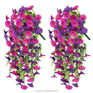 Guirlande de fleurs artificielles en soie Morning Glory, fausses fleurs <span class=keywords><strong>trompette</strong></span> suspendues pour mur, jardin, porche, fenêtre de maison - Product Image 3