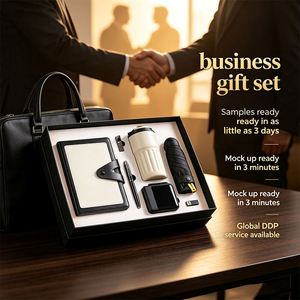 Ensemble d'affaires : Carnet A5 en cuir PU avec stylo, tasse de voyage et batterie externe USB – Idéal pour les participants aux conférences, coffret cadeau de Noël pour les employés - Product Image 1