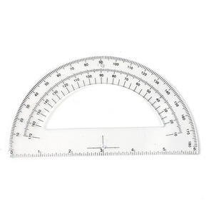 Transportador de ángulos semicircular transparente de 180 grados, regla de medición de ángulos de alta precisión para dibujo técnico y <span class=keywords><strong>arquitectura</strong></span> - Product Image 1