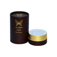 Emballage de luxe recyclable personnalisé pour flacon de parfum cylindrique rond de 50 ml en papier avec logo en feuille d'or mat et insert en EVA