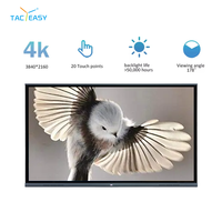 Tableaux interactifs numériques 4K 4+32G 40 points tactiles pour l'enseignement, système double Android/Windows, 75/86 pouces
