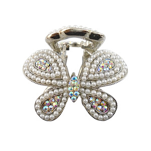 European and American style retro rhinestone butterfly hair <b>clip</b>, fashionable hollowed-out high-end and cute <b>bow</b> hair <b>clip</b> - Product Image 4