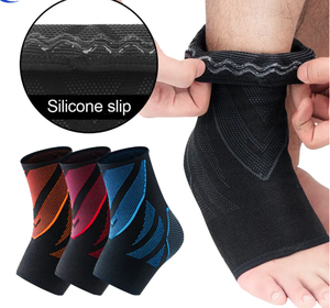 Protège-cheville de sport, protège-cheville en <span class=keywords><strong>nylon</strong></span> tricoté, haute élasticité, respirant, chaussettes de compression pour les chevilles pour hommes, entraînement sportif - Product Image 1