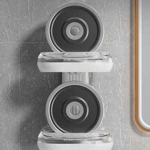 Jabonera de pared al por mayor, soporte de baño de alta gama para el hogar, estante de doble capa sin perforaciones - Product Image 4