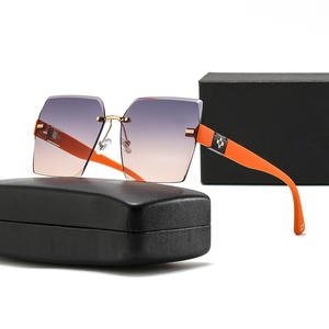 แว่นกันแดดทรงไร้กรอบสำหรับผู้หญิง สไตล์ TikTok ป้องกันรังสียูวี 400 เลนส์ PC แบบที่ 3 สีดำ ดีไซน์ระดับไฮเอนด์ - Product Image 5