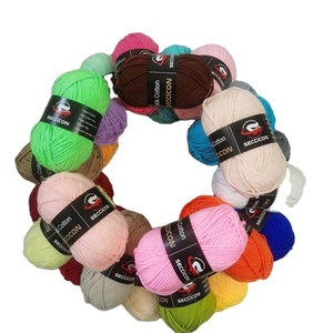 Hilo de lana 100 acrílica, color personalizado para tejer anillo, hilo de tejer de algodón suave para leche de bebé, venta al por mayor de fábrica - Product Image 1