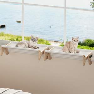 <span class=keywords><strong>Hamaca</strong></span> <span class=keywords><strong>para</strong></span> gatos resistente ajustable con marco de madera, percha <span class=keywords><strong>para</strong></span> ventana de gato, cama <span class=keywords><strong>para</strong></span> ventana de gato con asiento de felpa, soporta hasta 40 LB - Product Image 3
