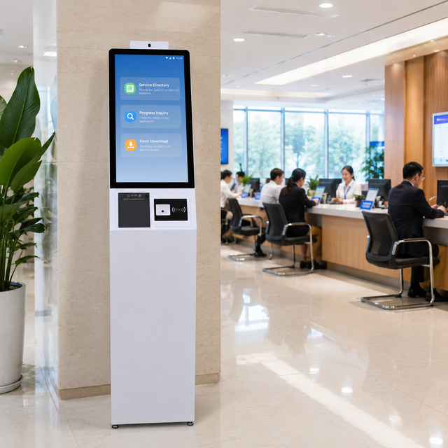 21.5 Inch Touch Screen Self Check-in Kiosk All in One Terminal With Card Reader for Hotel Lobby Guest Self Service