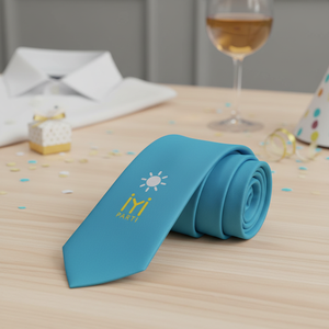 Turquoise <b>White</b> Yellow IYI PARTY Logo Italian <b>Tie</b> - Product Image 3