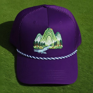 Golf <b>Caps</b> Custom 3D Embroidery Mountain Landscape Logo Solid Color Curved Brim Side Pattern Rope Man Women Wholesale ODM Injae - Product Image 6