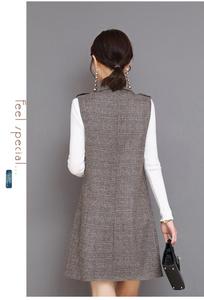 <span class=keywords><strong>Gilet</strong></span> à carreaux rétro pour <span class=keywords><strong>femme</strong></span>, nouvelle collection automne, tailles S-3XL, col à revers, sans manches, décontracté, coupe ample, vente en gros - Product Image 5
