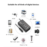 Convertisseur de courant pour voiture DC12V/24V vers AC 220V 200W avec chargeur rapide USB Type-C PD, adaptateur universel pour voiture