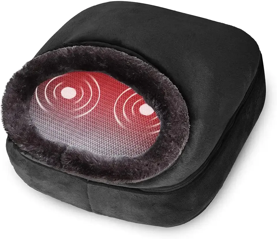 2-In-1 Foot Warmer Rugmassageapparaat Met Verwarming, Voetmassager Voor Circulatie En Pijnverlichting