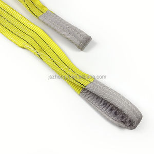 3トンフラットウェビングリフティングスリングCE認定高品質リフティングスリングソフトイエローポリエステル目と目のウェビングスリング - Product Image 5