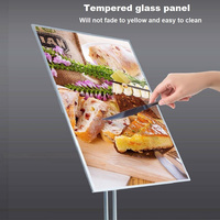 Papan Menu LED yang Dapat Disesuaikan, Penyangga Lantai A2 untuk Poster Iklan, Stand Display dengan Lampu Latar