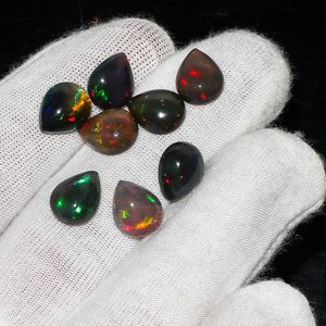 YASHEE Ópalo Negro Natural Corte Pera 10x8 MM Piedra Preciosa Etíope Para Fabricación de Joyas Piedras Sueltas Multicolor - Product Image 2